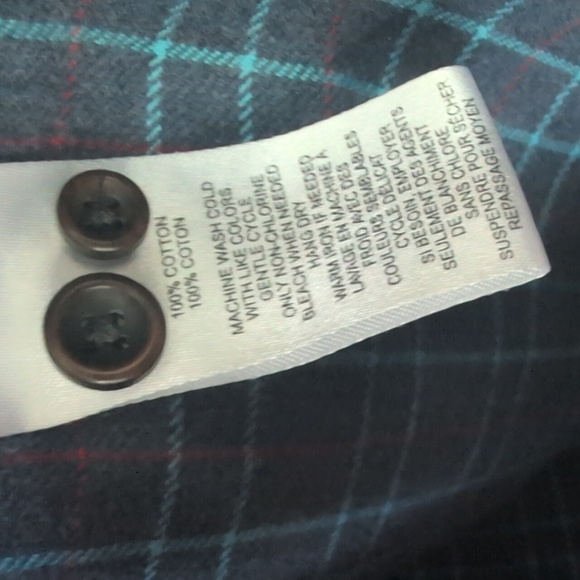 Untuckit 100% Cotton Blue Plaid Button Down Flannel Shirt - Men's Large - Picture 4 of 5